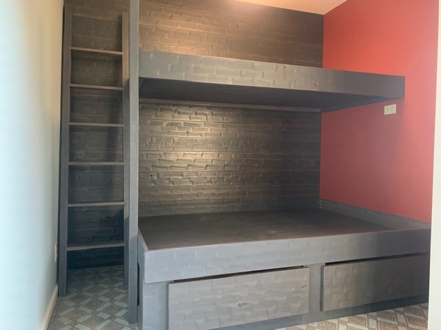 Custom built-in bunk beds with storage