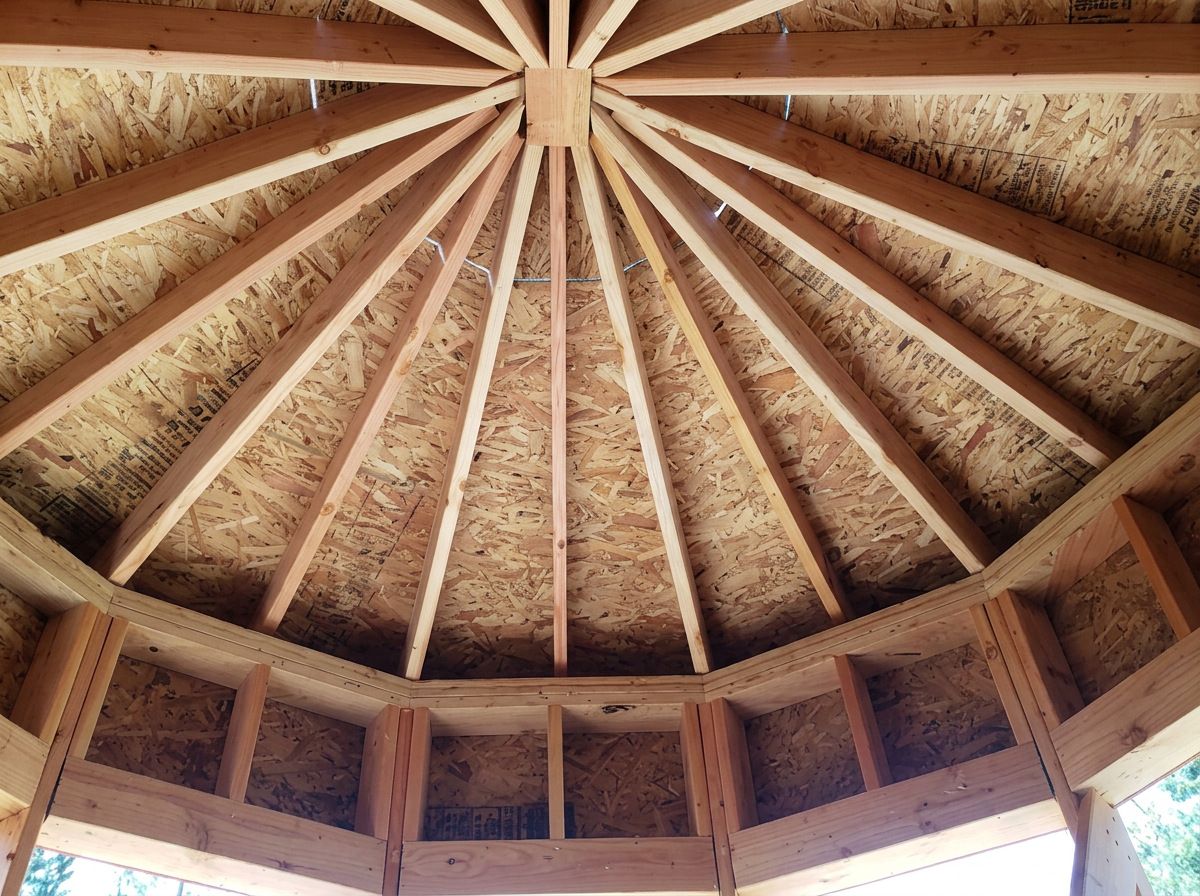 Radial roof framing structure