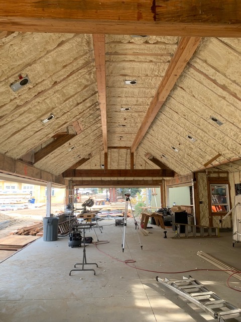 Seabright Construction project — wood ceiling framing